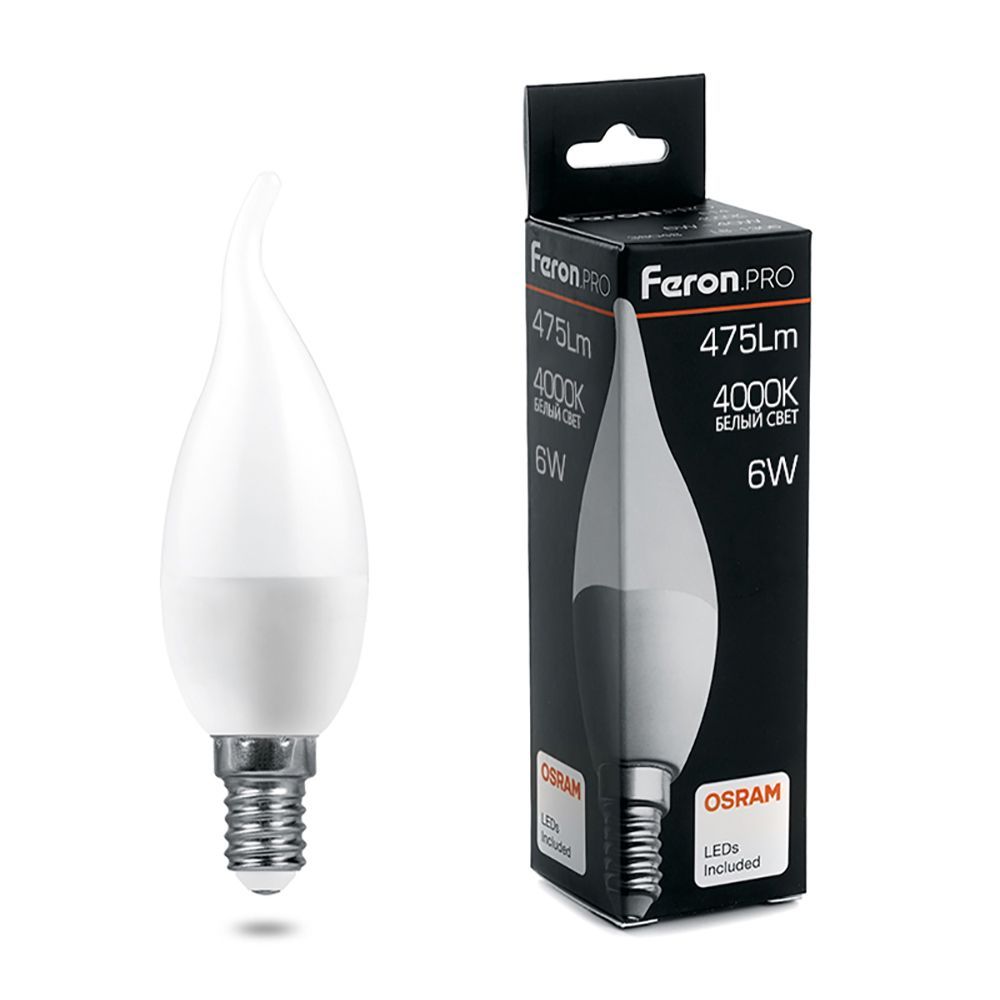 

Лампочка светодиодная FERON LB-1306, 6Вт E14 230V 10 шт, 38048, LB-1306