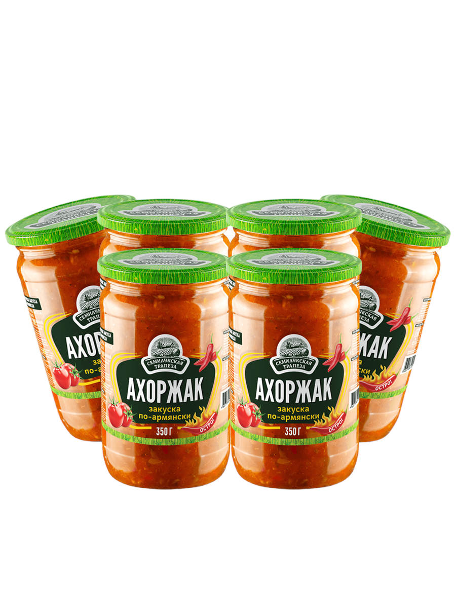 

Закуска овощная Семилукская трапеза Ахоржак закуска по-армянски, 6 шт по 350 г, Ахоржак закуска по-армянски