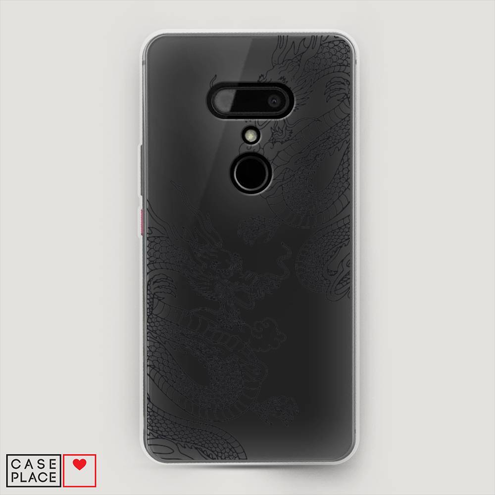 

Чехол на HTC U12 "Два китайских дракона", Серый;черный, 102050-1