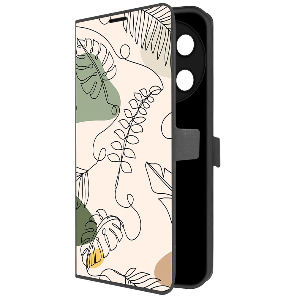 

Чехол-книжка Krutoff Eco Book для TECNO Camon 30 Pro 5G Линия весны (черный)