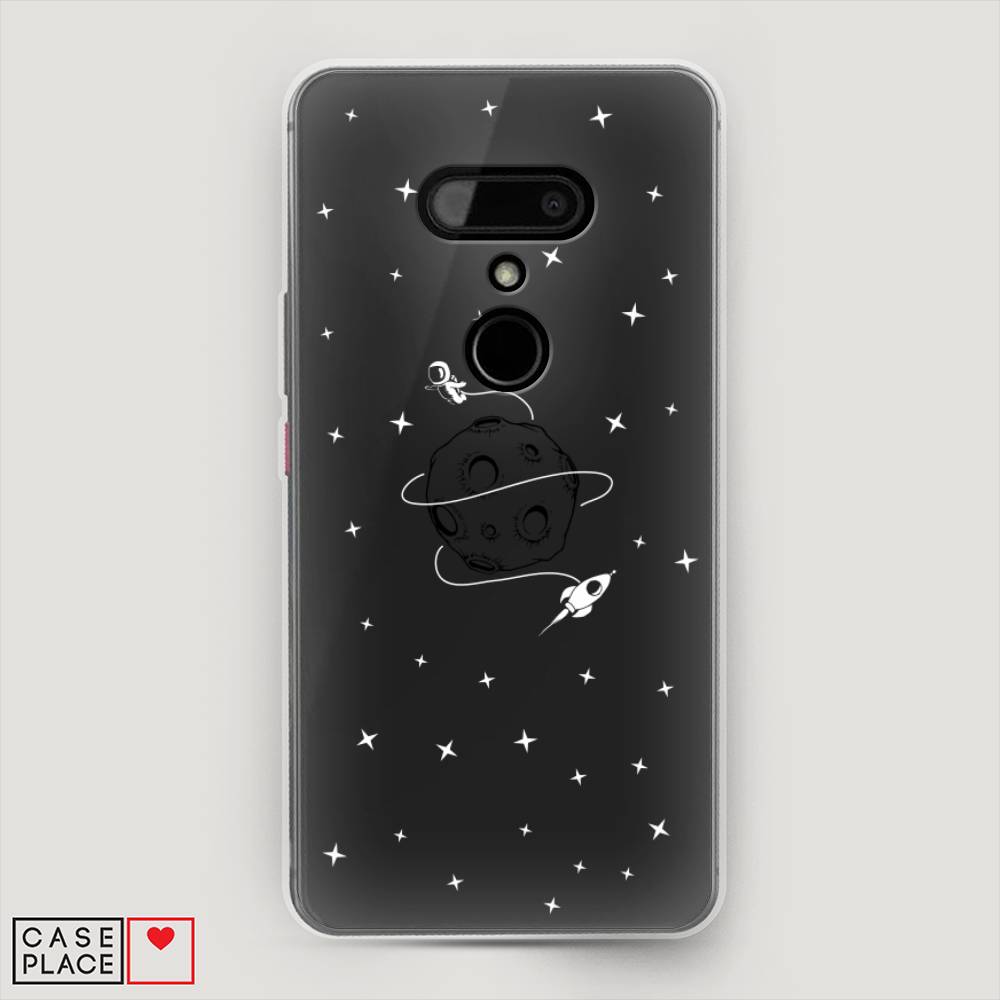 

Чехол на HTC U12 "Полет вокруг луны", Белый;серый;черный, 102050-2