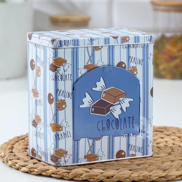 

Банка для сыпучих продуктов «Шоколад», 16×9,5×17,5 см, с окошком