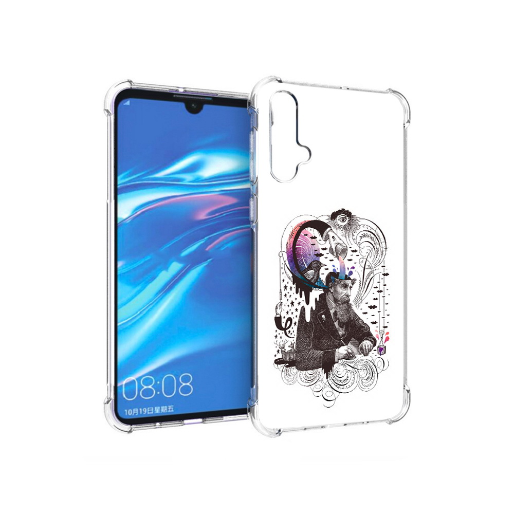 

Чехол MyPads Tocco для Huawei Nova 5 абстракция думающий мужчина, Прозрачный, Tocco