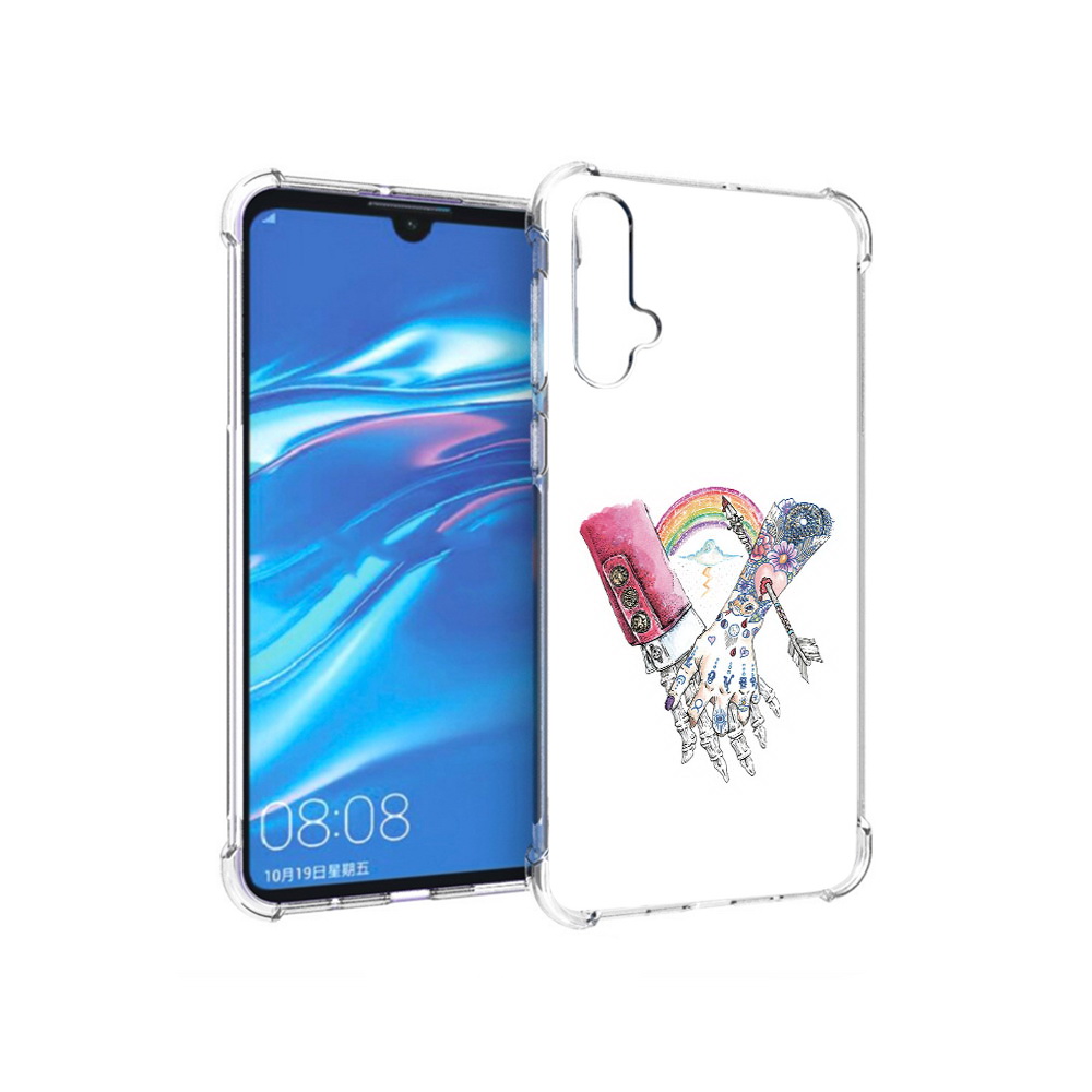 

Чехол MyPads Tocco для Huawei Nova 5 абстракция руки в татуировках, Прозрачный, Tocco