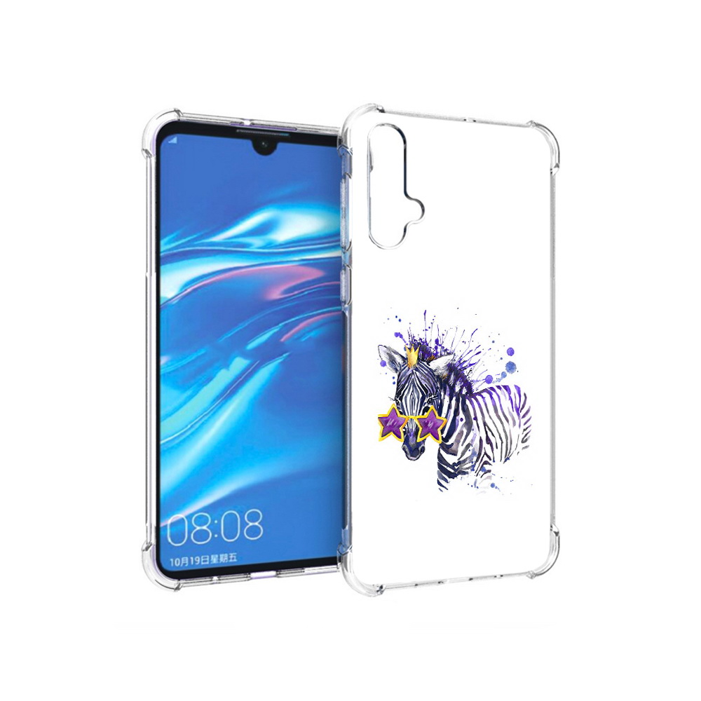 

Чехол MyPads Tocco для Huawei Nova 5 акварельная зебра, Прозрачный, Tocco