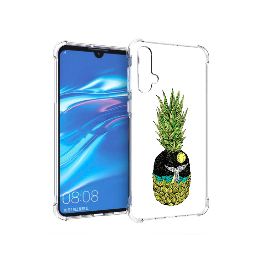 

Чехол MyPads Tocco для Huawei Nova 5 ананас с китом, Прозрачный, Tocco