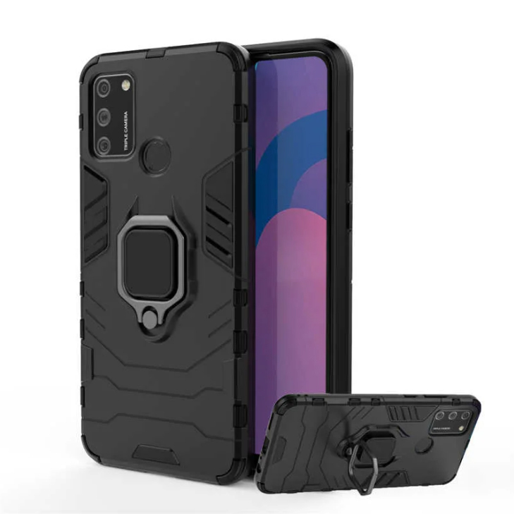 

Чехол противоударный для Honor 9A, Armor Ring Holder, черный, Huawei Honor 9A