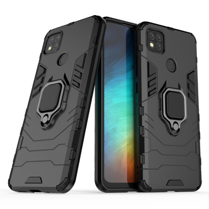 

Чехол противоударный для Xiaomi Redmi 9C, Armor Ring Holder, черный, Xiaomi Redmi 9C