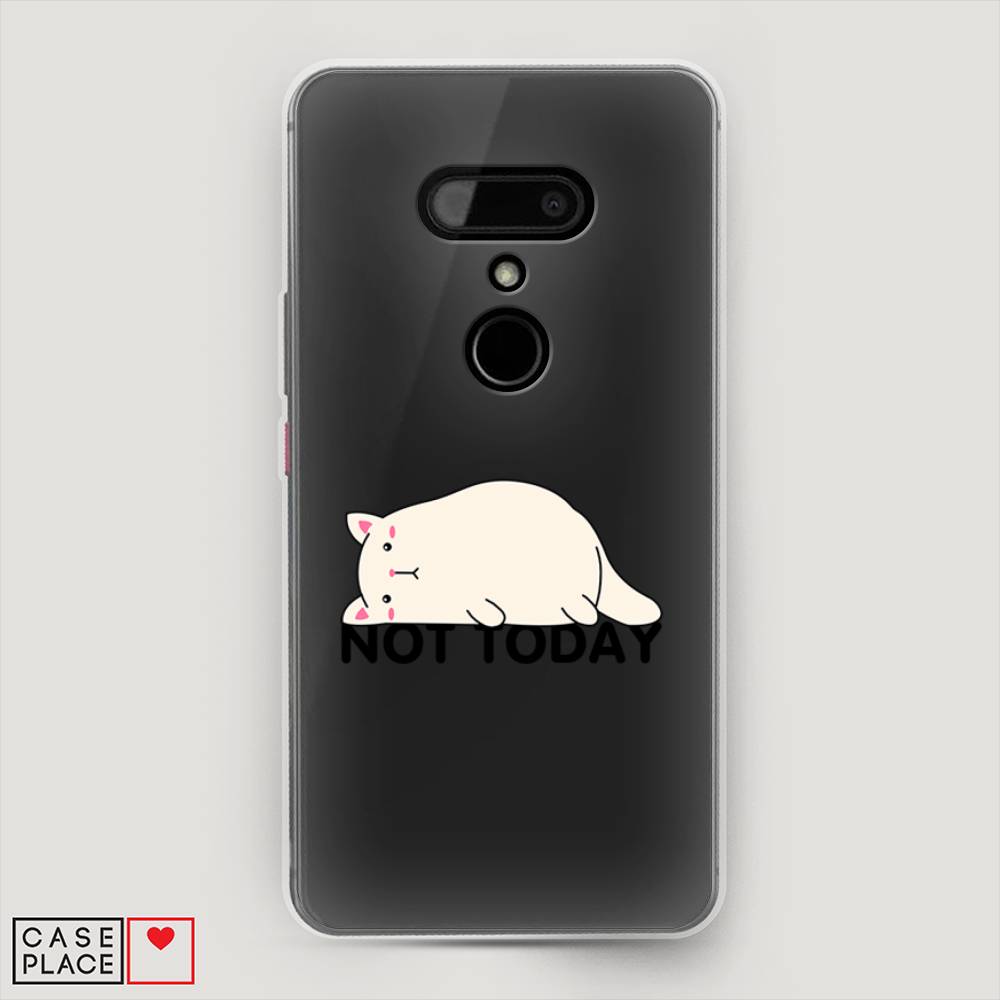 

Чехол на HTC U12 "Cat not today", Белый;розовый;черный, 102050-1