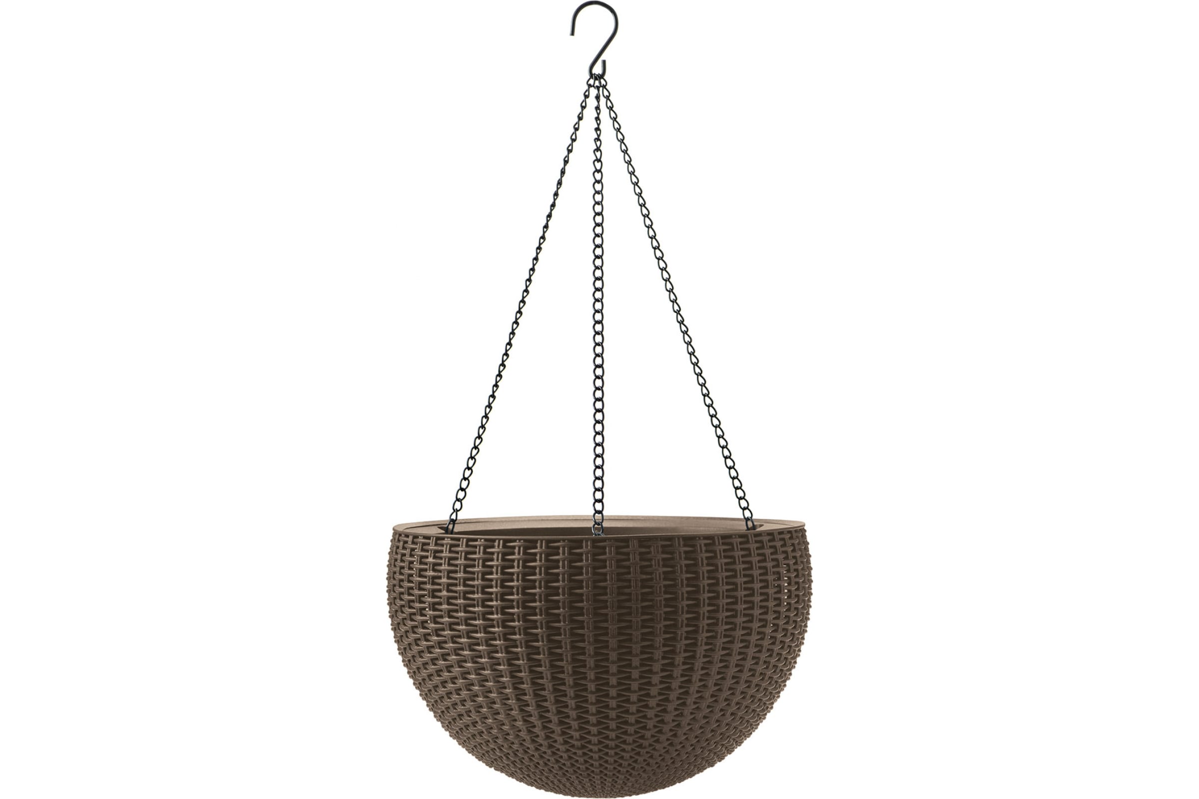 

Цветочное кашпо Keter Rattan style hanging подвесное 17199246МК 1 л коричневый 1 шт., Rattan style hanging подвесное