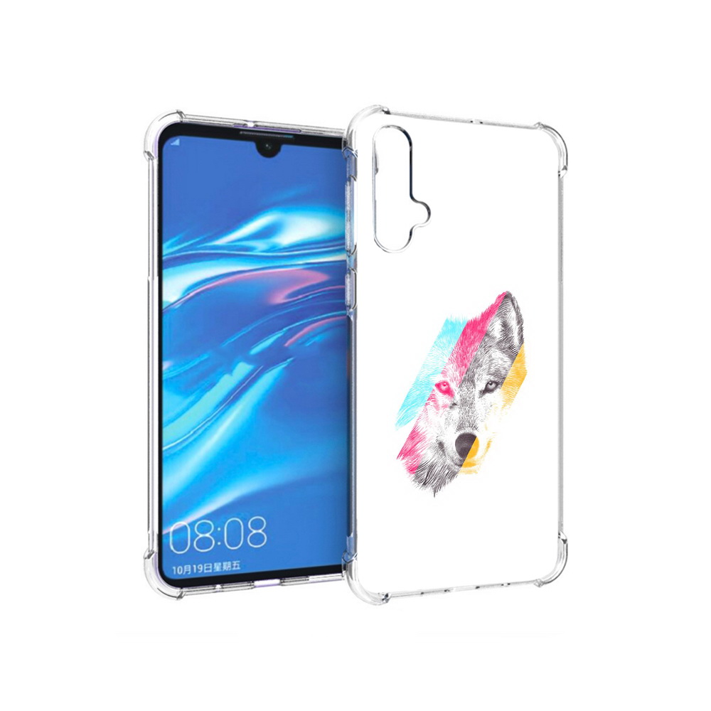 

Чехол MyPads Tocco для Huawei Nova 5 волк градиент, Прозрачный, Tocco