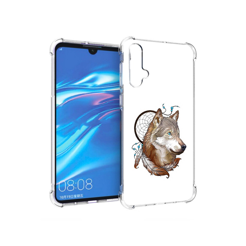 

Чехол MyPads Tocco для Huawei Nova 5 волк и ловец снов, Прозрачный, Tocco