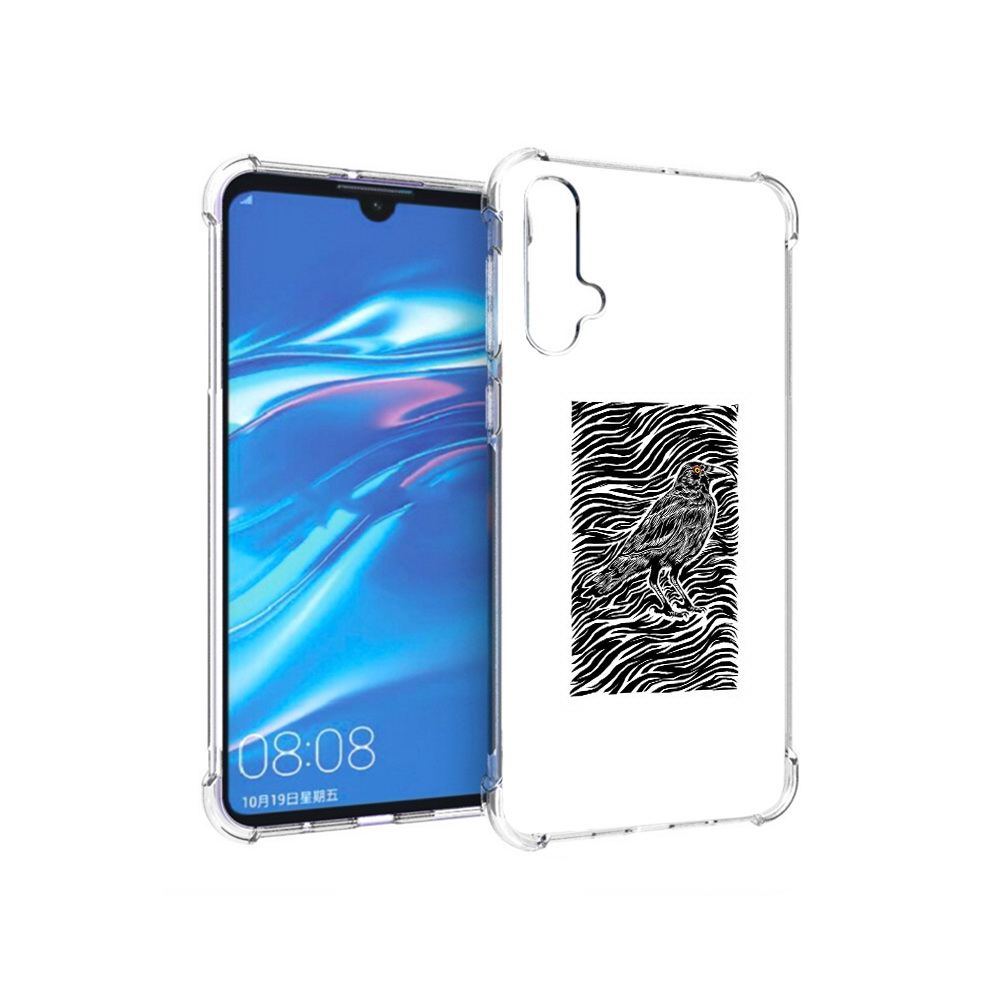 

Чехол MyPads Tocco для Huawei Nova 5 ворон в абстракции, Прозрачный, Tocco