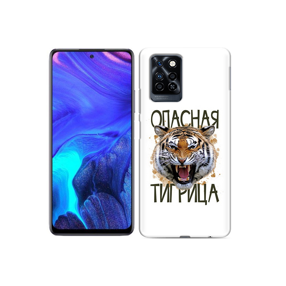 

Чехол MyPads Tocco для Infinix Note 10 Pro опасная тигрица, Прозрачный, Tocco
