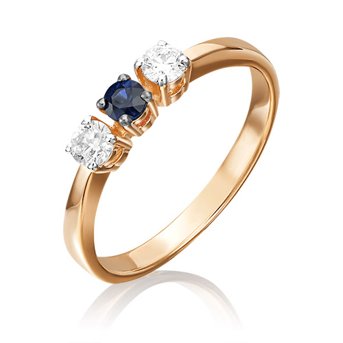

Кольцо из золота р. 16,5 PLATINA jewelry 01-0393-00-105-1110-30, сапфир\бриллиант, 01-0393-00-105-1110-30