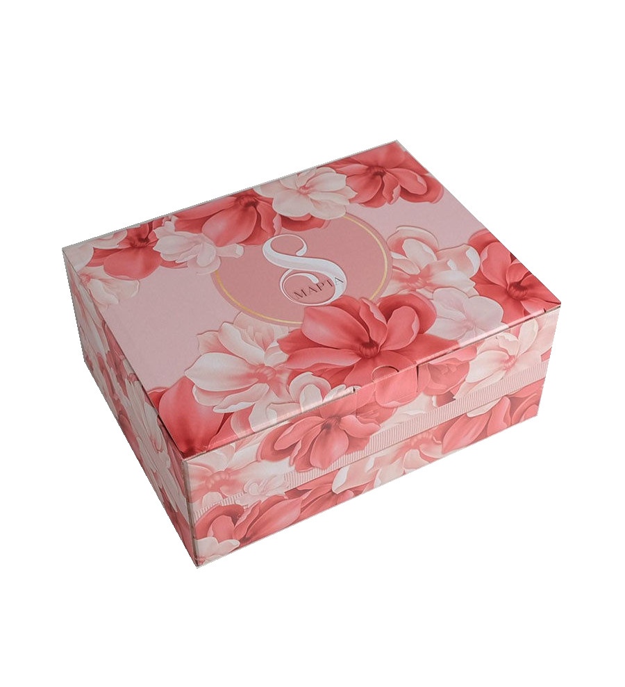 

Коробка сборная С 8 марта, 30*23*12см, Розовый