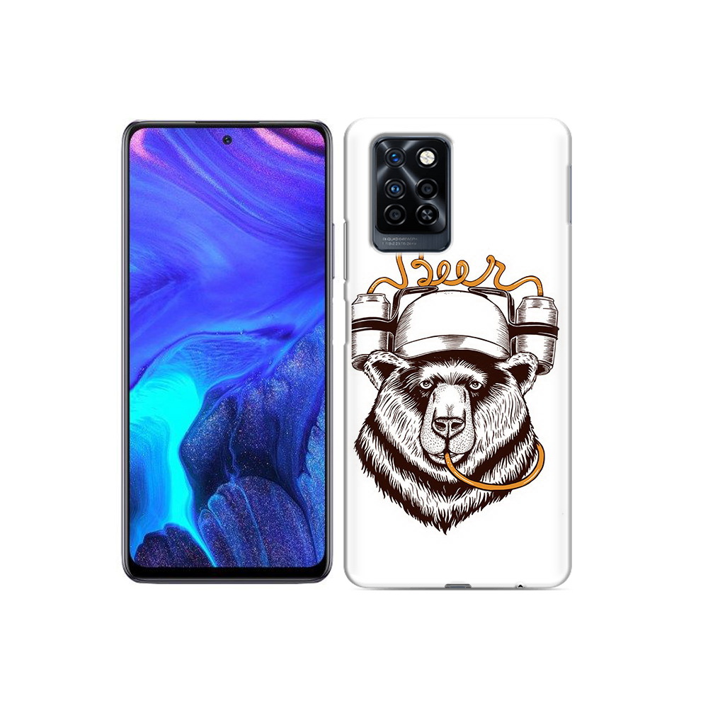 

Чехол MyPads Tocco для Infinix Note 10 Pro пивной медведь, Прозрачный, Tocco