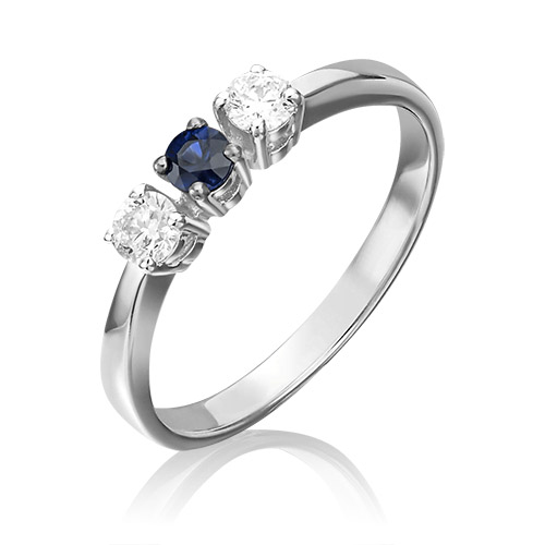

Кольцо из золота р. 18 PLATINA jewelry 01-0394-00-105-1120-30, сапфир\бриллиант, 01-0394-00-105-1120-30