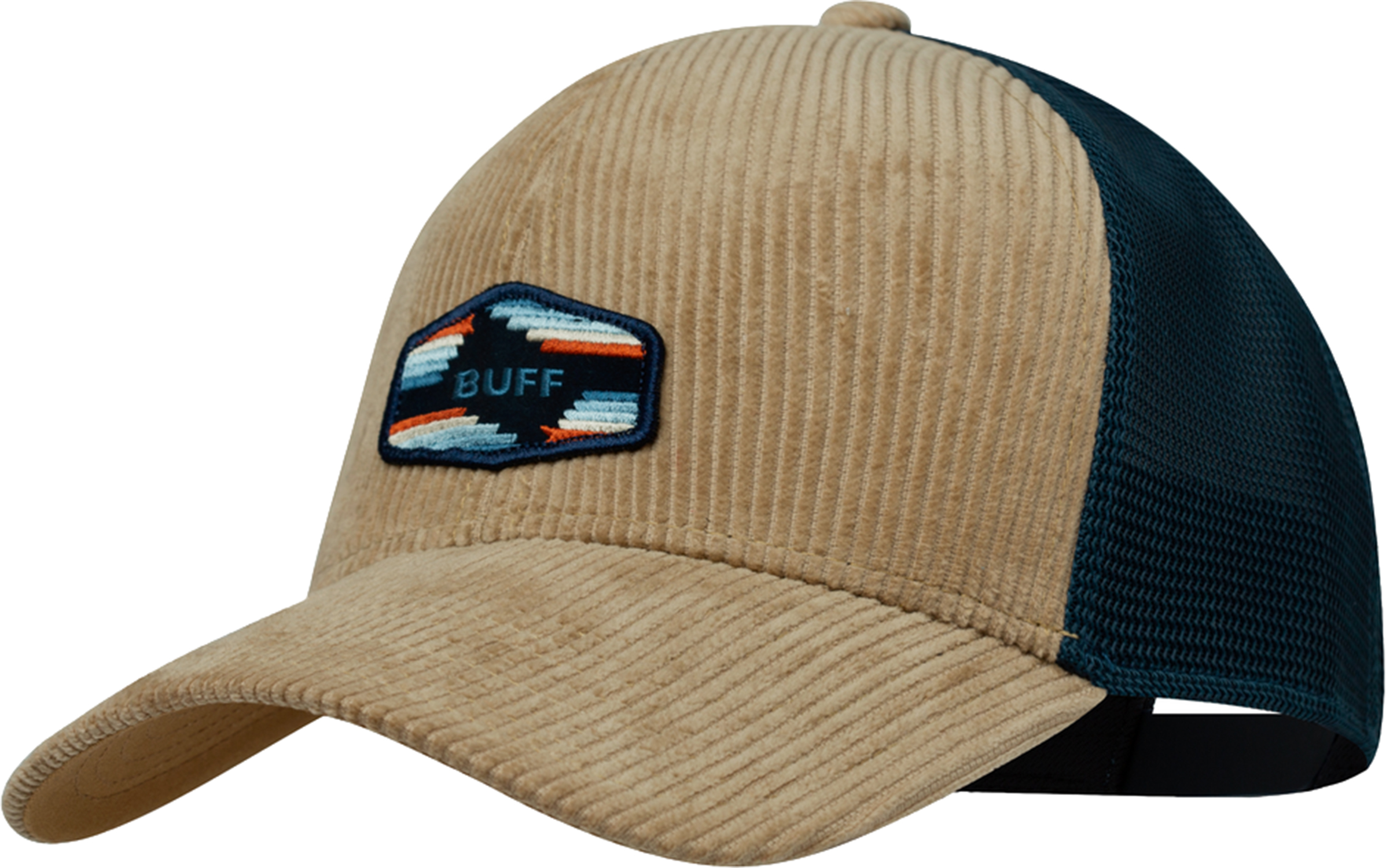 фото Бейсболка унисекс buff trucker cap бежевая / синяя, р. 59