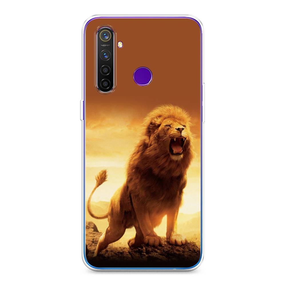 

Чехол на Realme 5 Pro "Львиный рык", Коричневый;желтый;оранжевый, 251650-1