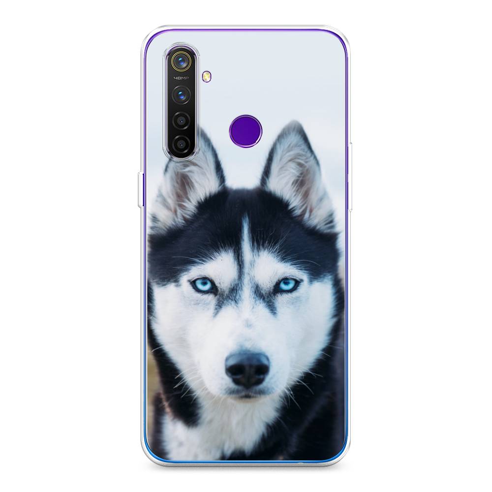 

Чехол на Realme 5 Pro "Хаски 2", Синий;белый, 251650-1