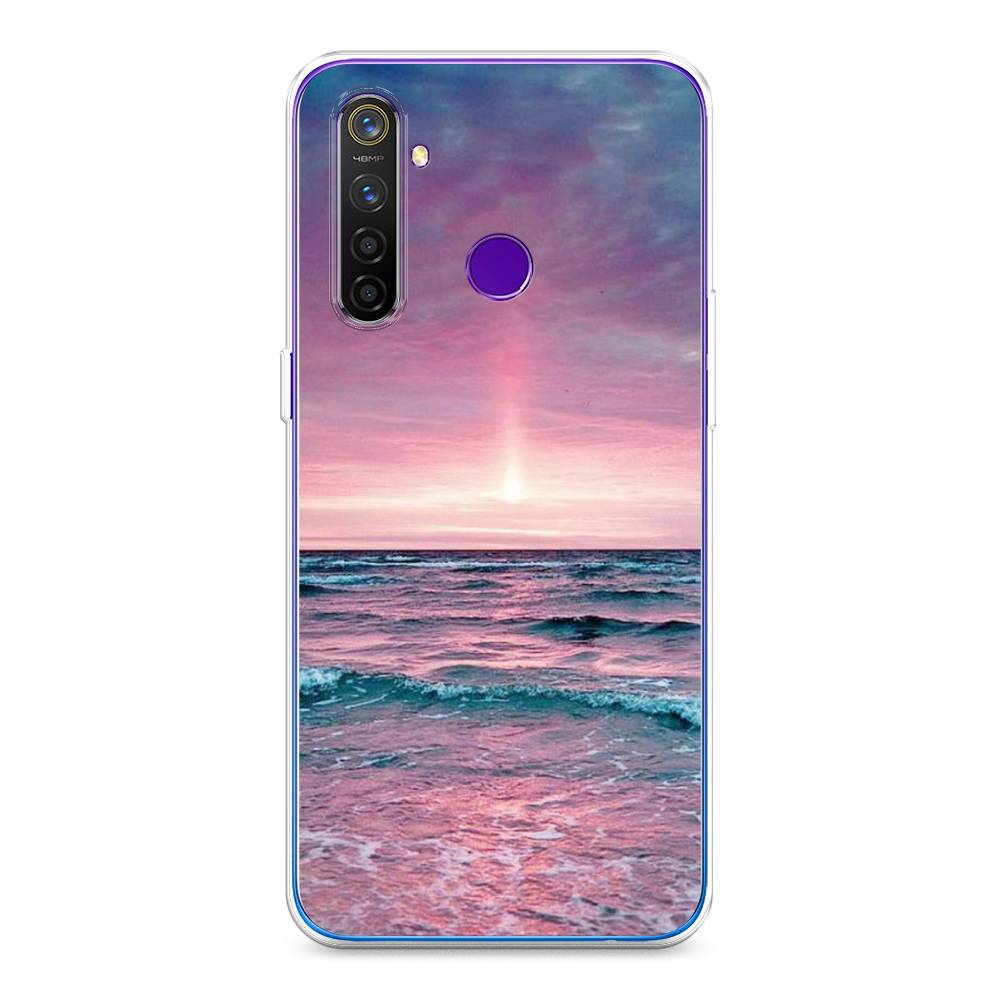 

Чехол на Realme 5 Pro "Восход 3", Розовый;голубой, 251650-2