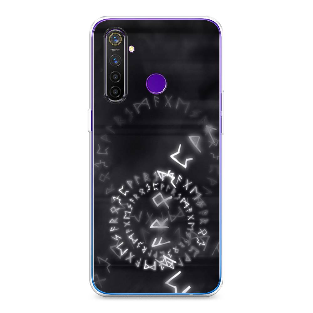 

Чехол на Realme 5 Pro "Руны", Серый;черный, 251650-3