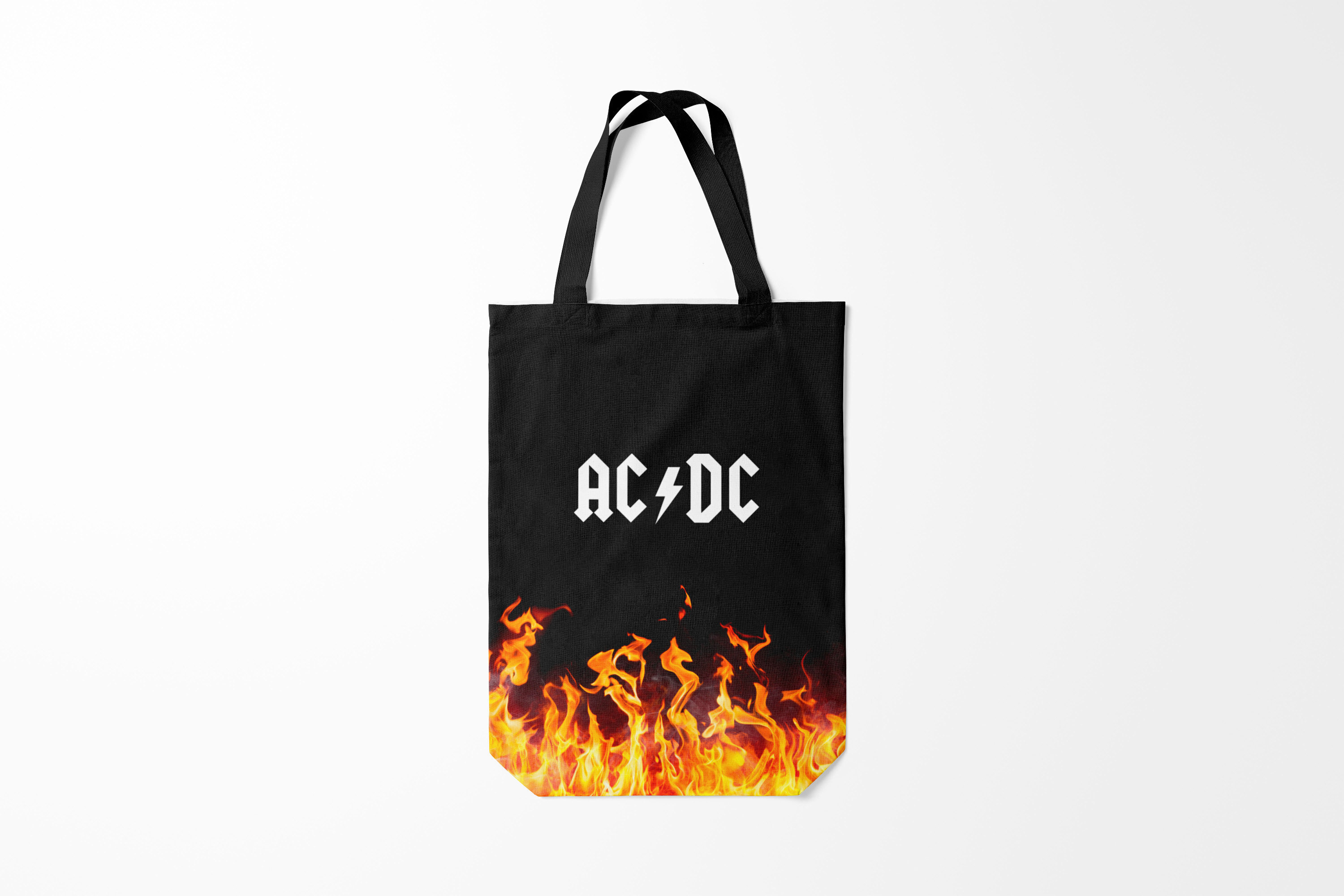 

Сумка шoппер унисекс Burnettie AC/DC огонь, черный, AC/DC огонь