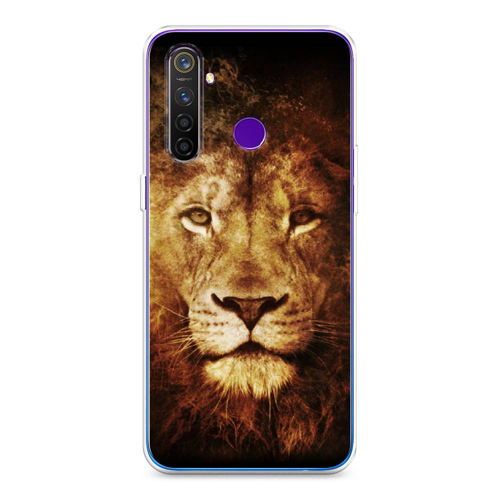 

Чехол на Realme 5 Pro "Лев", Черный;коричневый;желтый, 251650-6