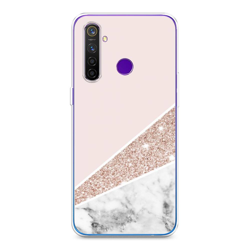 

Чехол на Realme 5 Pro "Блестящий розовый мрамор", 251650-3