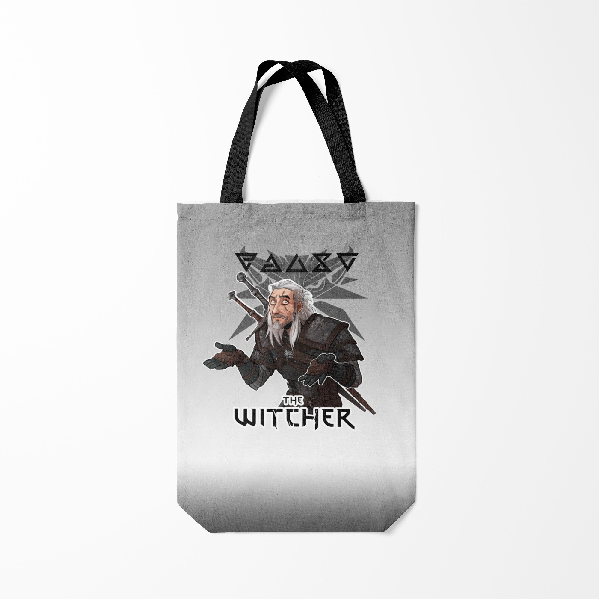 

Сумка шoппер унисекс Burnettie Ведьмачьи Знаки Геральт, серый, Ведьмачьи Знаки Геральт