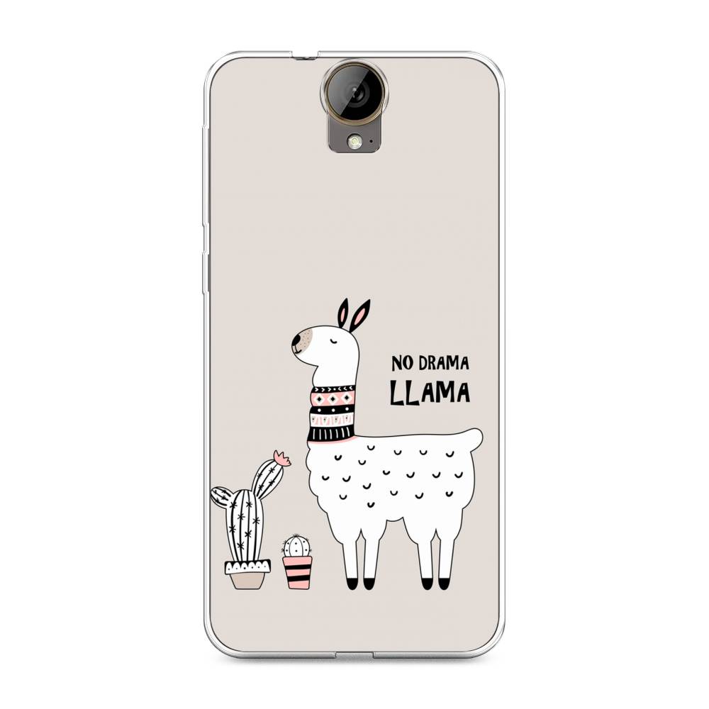 

Чехол Awog на HTC One E9 Plus "No drama LLama", Бежевый;серый;белый, 102250-2