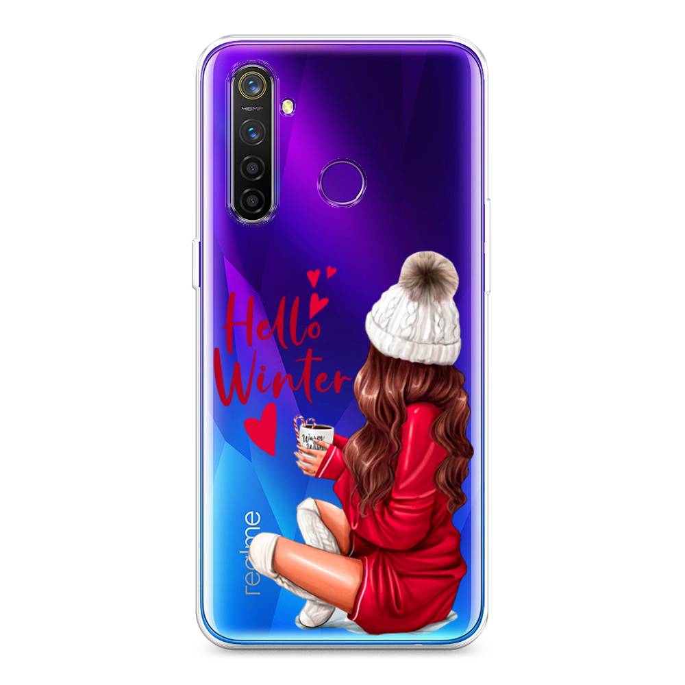

Чехол на Realme 5 Pro "Hello winter", Красный;белый;коричневый, 251650-5