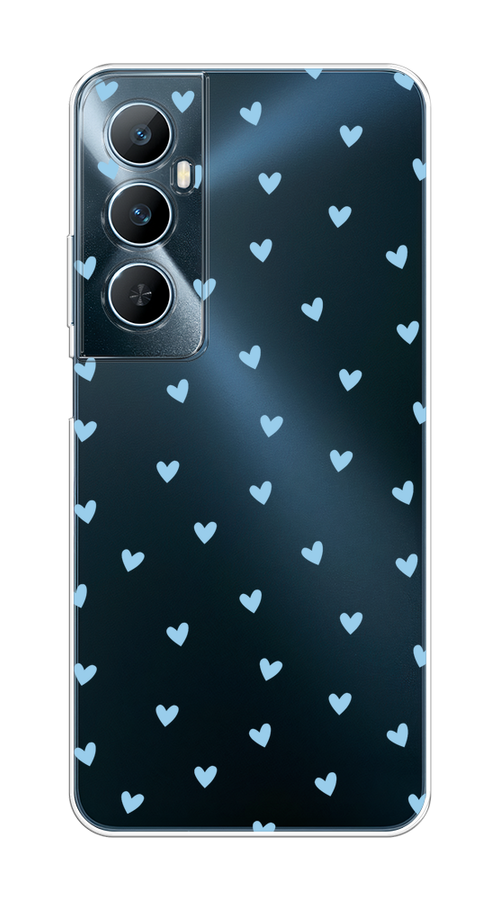 

Чехол на Realme C65 "Голубые сердечки паттерн", Голубой;прозрачный, 2516750-1