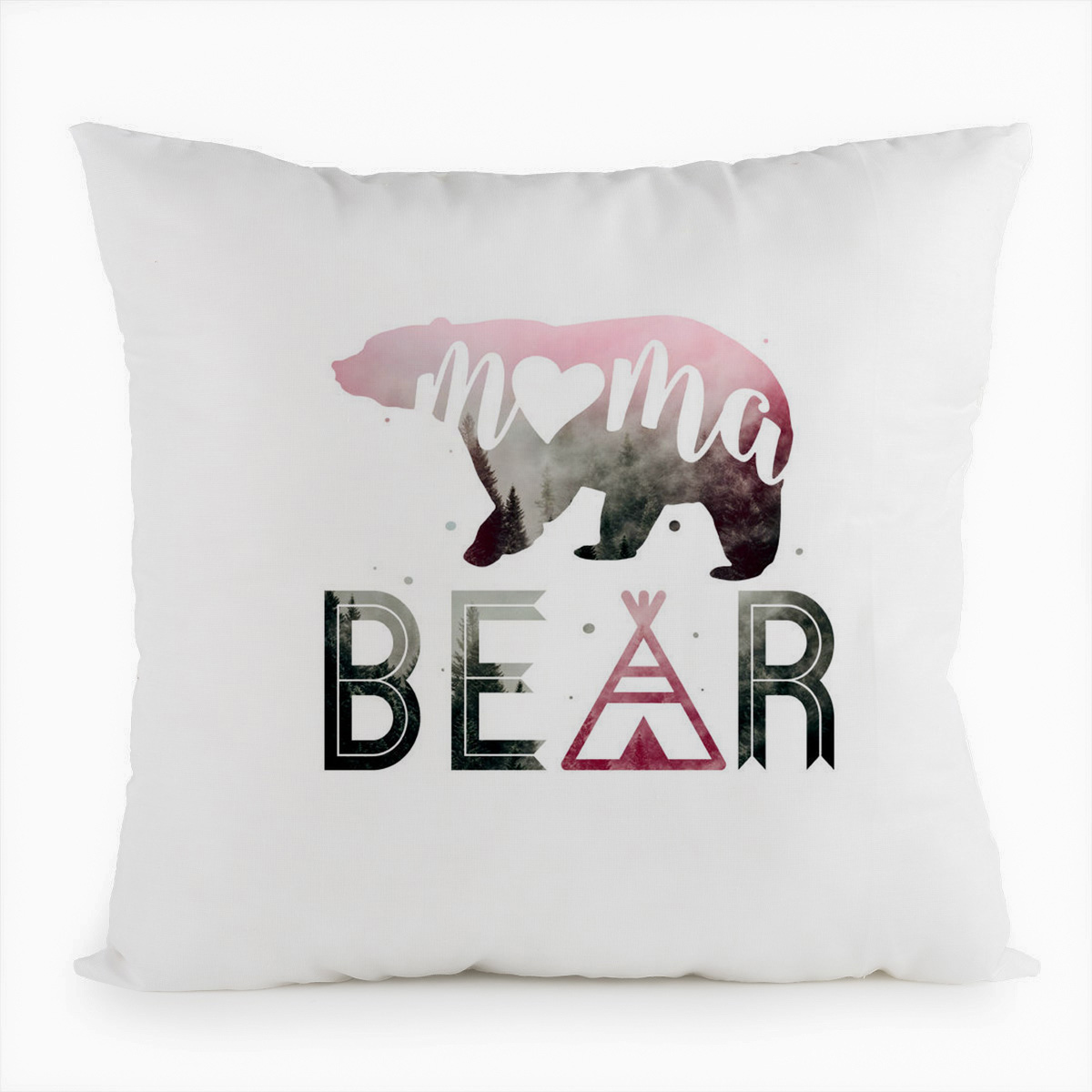 

Подушка белая CoolPodarok Семья. Мама BEAR. Мама медведь, Белый
