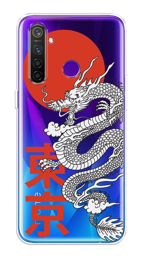 

Чехол на Realme 5 Pro "Китайский дракон", Черный;красный;белый, 251650-1