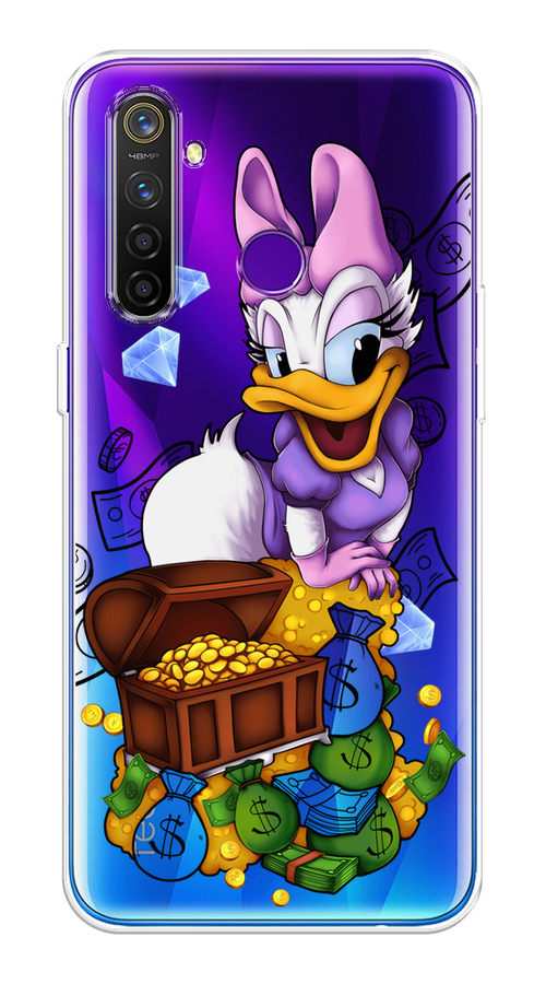 

Чехол на Realme 5 Pro "Rich Daisy Duck", Коричневый;белый;фиолетовый, 251650-6
