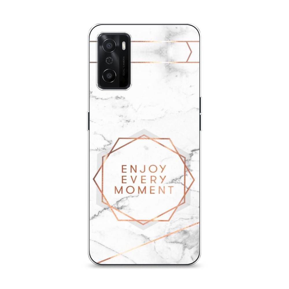 фото Силиконовый чехол "enjoy every moment мрамор" на oppo a55s 5g awog