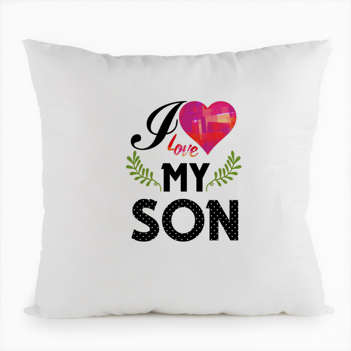 фото Подушка белая coolpodarok прикол. семья. i love my son. я люблю моего сына