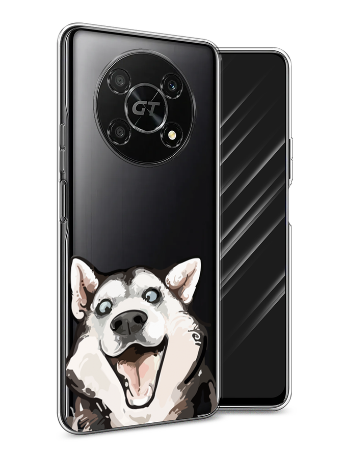 

Чехол Awog на Honor X40 GT "Радостный хаски", Белый;голубой;черный, 6120150-1