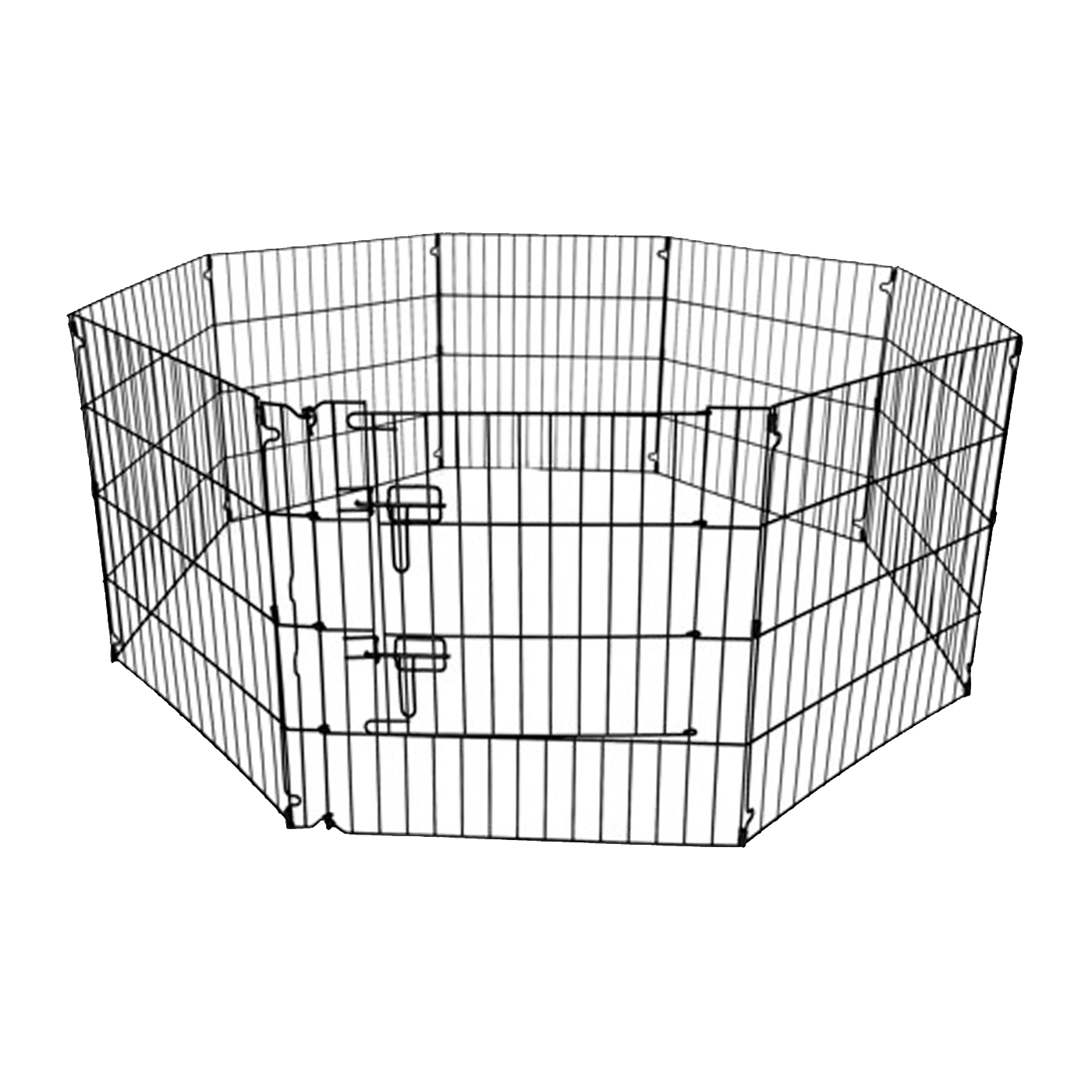 Вольер для собак Чистый Котик UXP-A, 8 секций, с дверью, металл, черный, 61х78 см