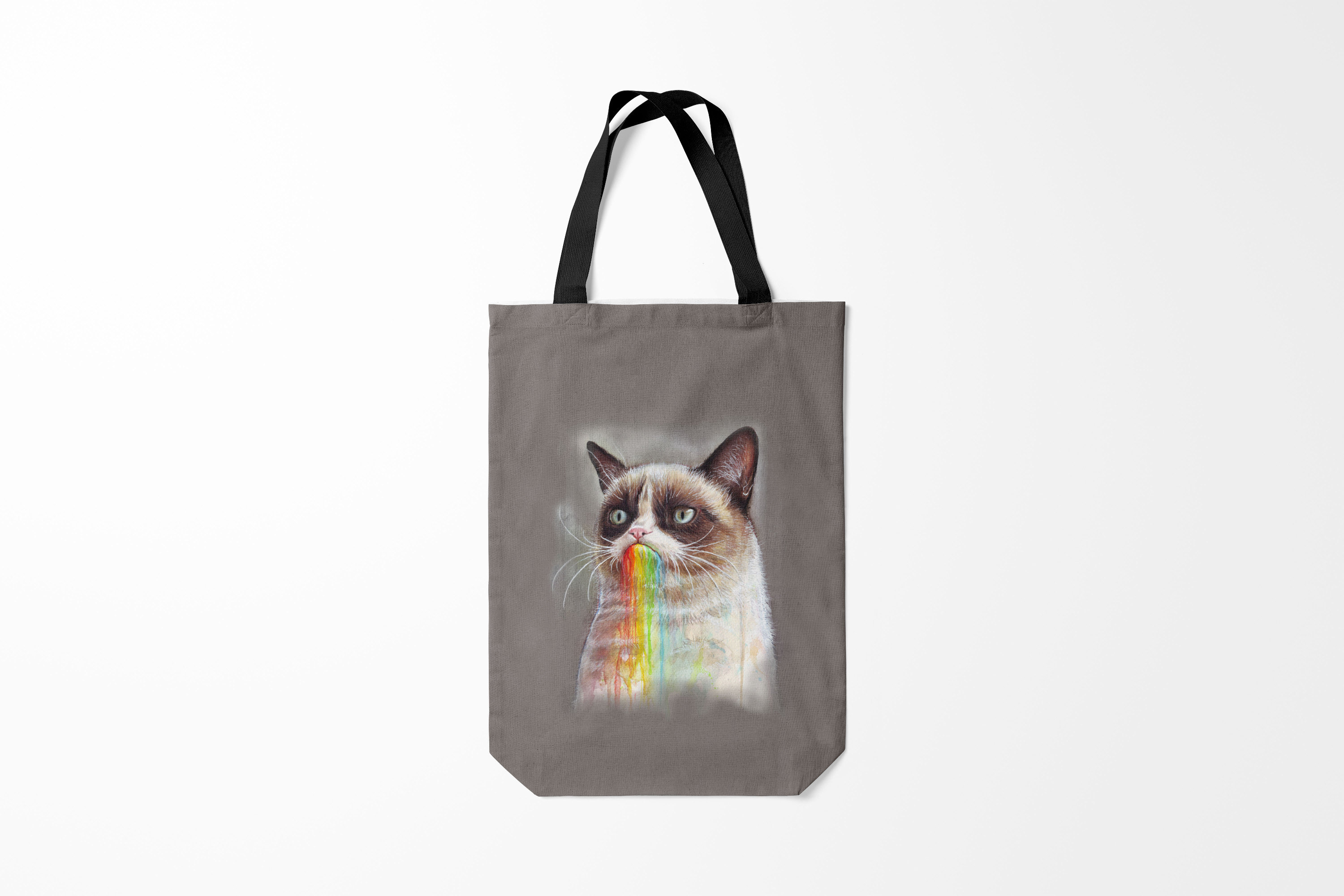 

Сумка шoппер унисекс Burnettie Радуга Grumpy Cat, серый, Радуга Grumpy Cat