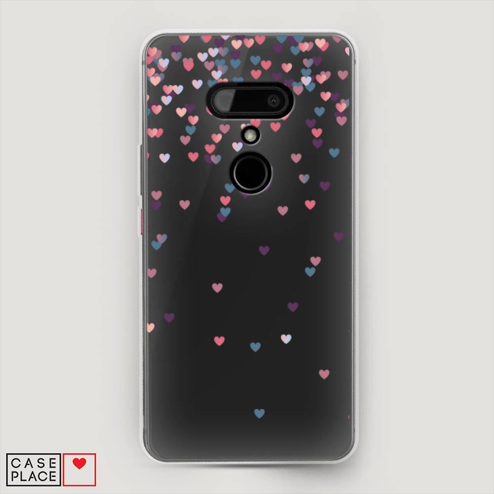 

Чехол на HTC U12 "Посыпка сердечки", Розовый;фиолетовый, 102050-3