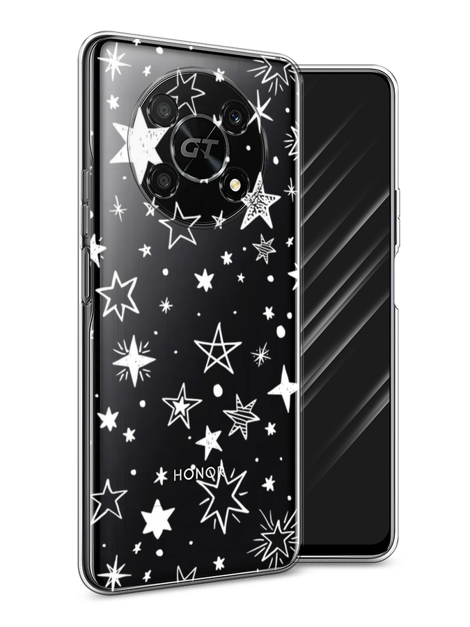 

Чехол Awog на Honor X40 GT "Звездочки графика белая", Прозрачный;белый, 6120150-7