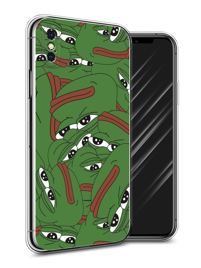 

Чехол Awog на Apple iPhone XS Max (10S Max) / Айфон XS Max (10S Max) "Печальный frog", Разноцветный, 11950-9
