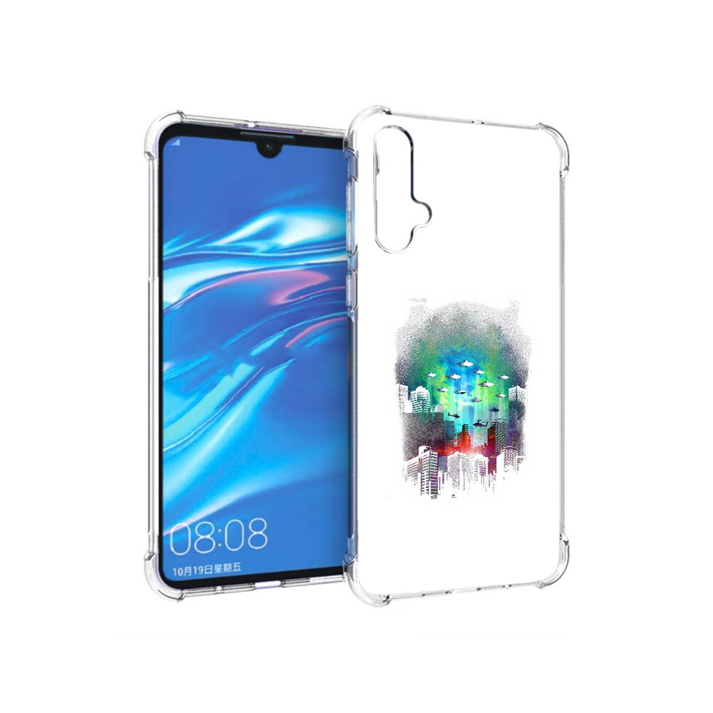 

Чехол MyPads Tocco для Huawei Nova 5 город в свечении, Прозрачный, Tocco