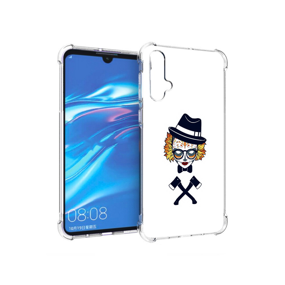 

Чехол MyPads Tocco для Huawei Nova 5 девушка в маске с топорами рисунок, Прозрачный, Tocco