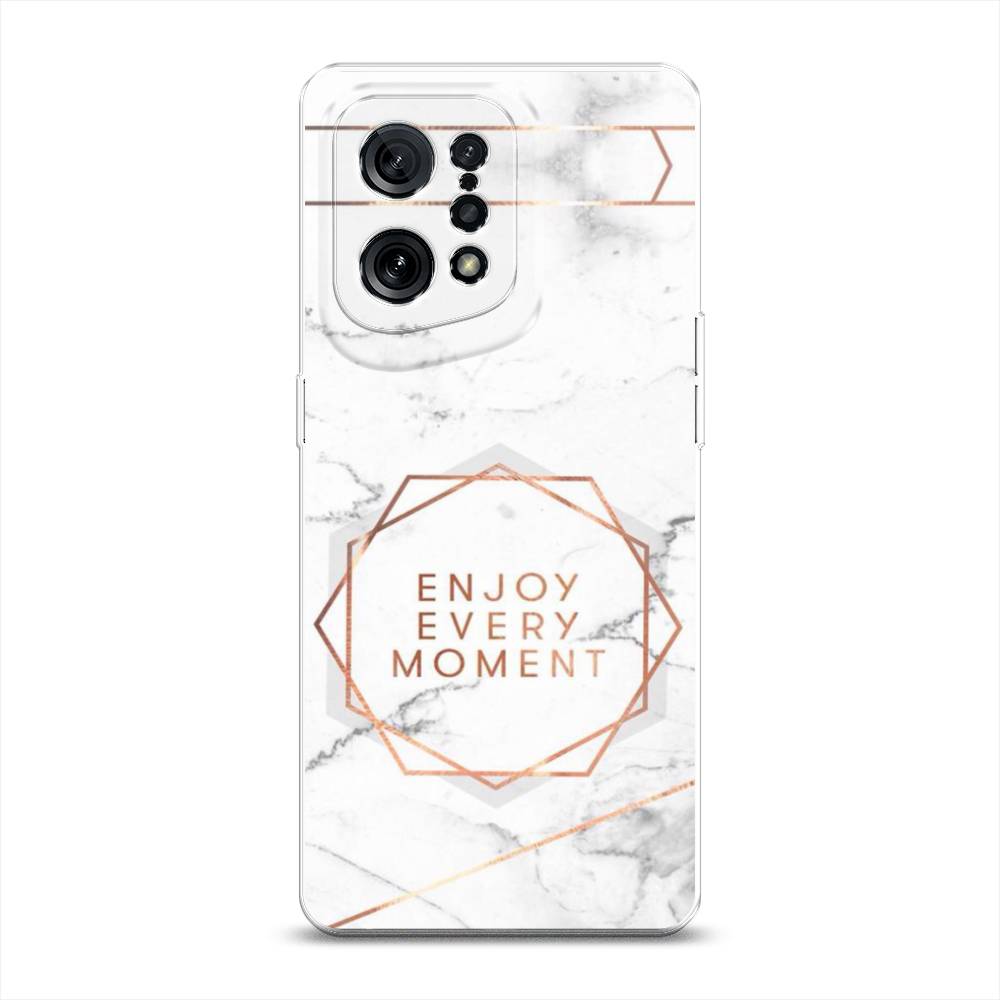 

Чехол Awog на Oppo Find X5 "Enjoy every moment мрамор", Разноцветный, 259750-7