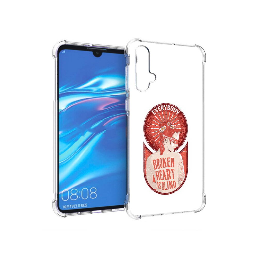 

Чехол MyPads Tocco для Huawei Nova 5 девушка разбитое сердце, Прозрачный, Tocco