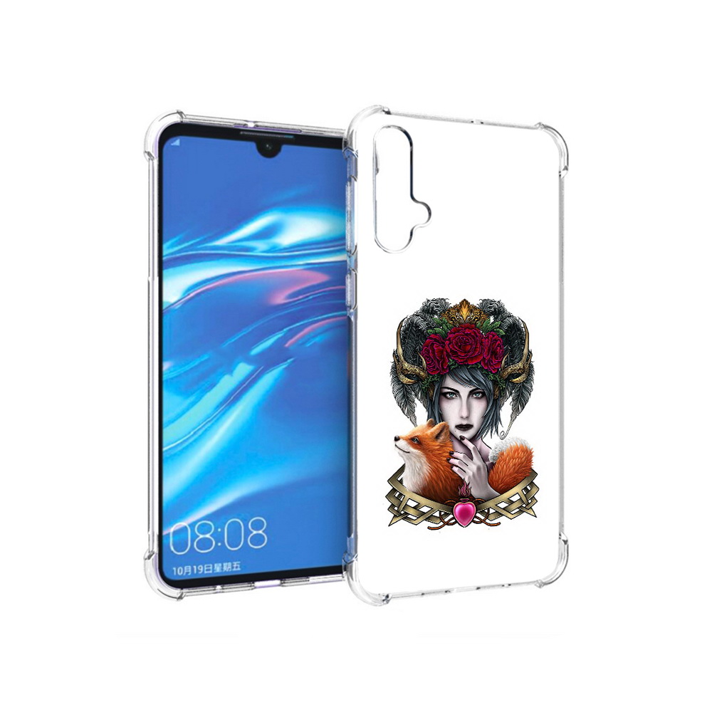 

Чехол MyPads Tocco для Huawei Nova 5 девушка с лисой, Прозрачный, Tocco
